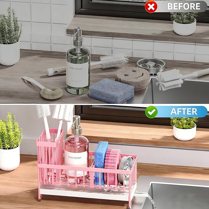 Cisily Sponge Holder for Kitchen Sink, Sink Caddy Organizer - Image 6