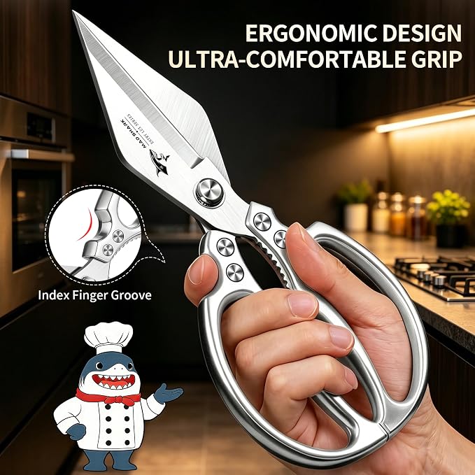 MAD SHARK Heavy Duty Kitchen Scissors, Dishwasher Safe All Purpose Kitchen - Image 3