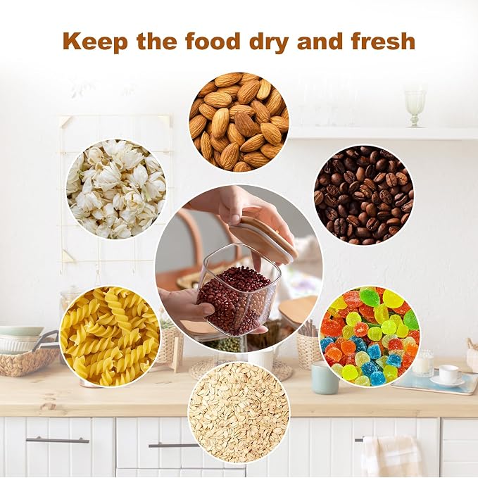 Glass Food Storage Jars 27oz Set of 6, Glass Storage Containers Clear Glass - Image 7