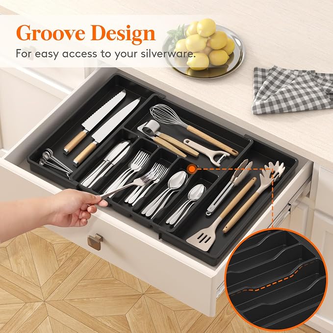 Lifewit Silverware Drawer Organizer, Expandable Utensil Tray - Image 9