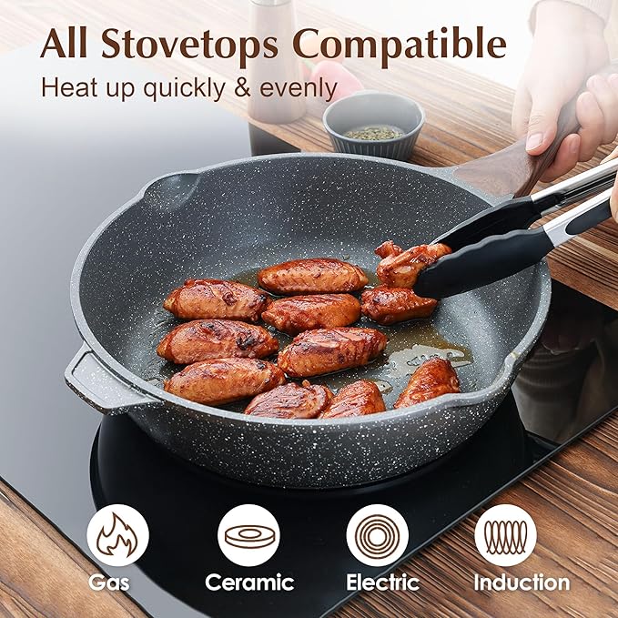 SENSARTE Nonstick Deep Frying Pan Skillet, 11-inch Saute Pan - Image 3