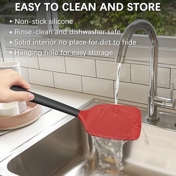 Coukre 2 Pack Silicone Spatula Set, High Heat Resistant, BPA Free Kitchen - Image 5