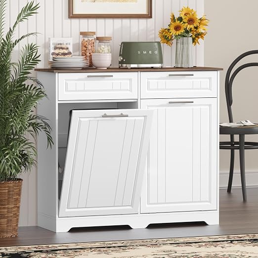 Double 10 Gallon Tilt Out Trash Can Cabinet - Image 8