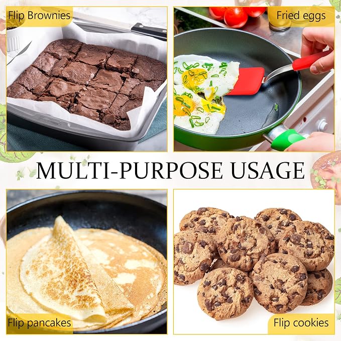Silicone Cookie Spatula Turner 2 Pack Mini Brownie Spatula Flexible Kitchen - Image 6
