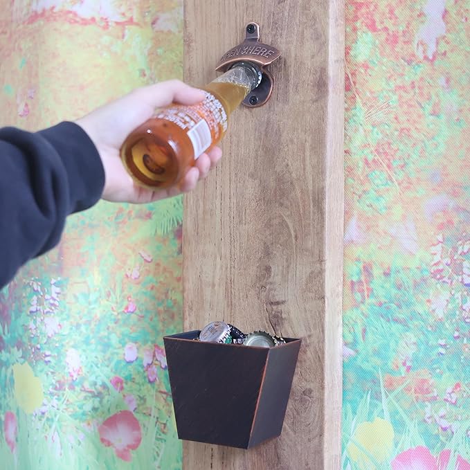 Old Style Wall Mounted Bottle Opener, Antique Copper Outdoor Beer Top Opener - Image 4