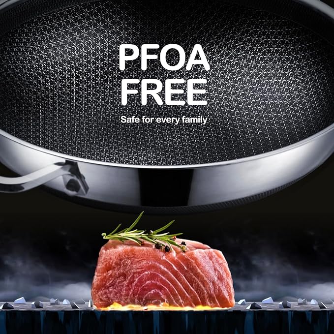 DOTCLAD Wok pan, Hybrid 12 inch Wok - Image 3