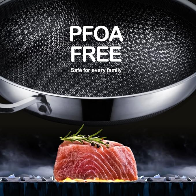 DOTCLAD Wok pan, Hybrid 13 inch Wok - Image 3