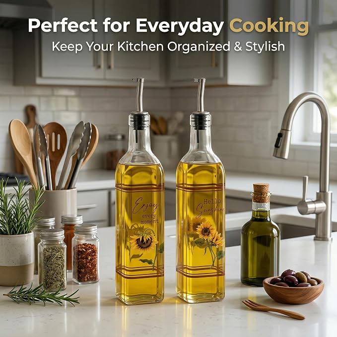 Topadorn 17 oz Olive Oil Dispenser Bottle Set - Image 3