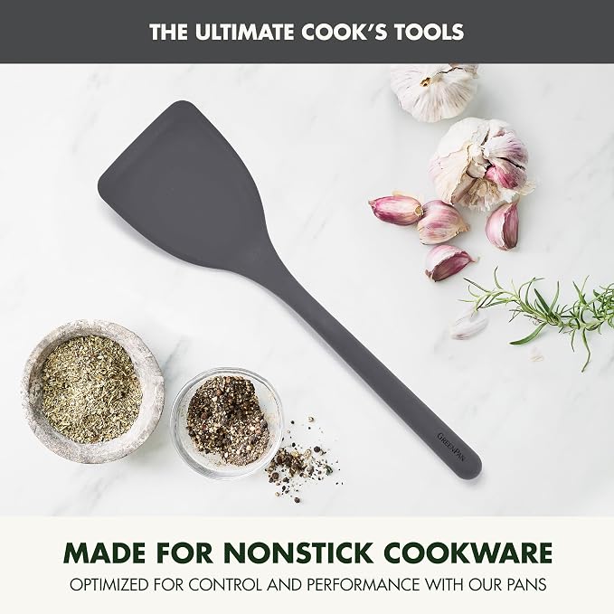 GreenPan Silicone Solid Turner Spatula, Flipping Cooking Kitchen Utensil - Image 2