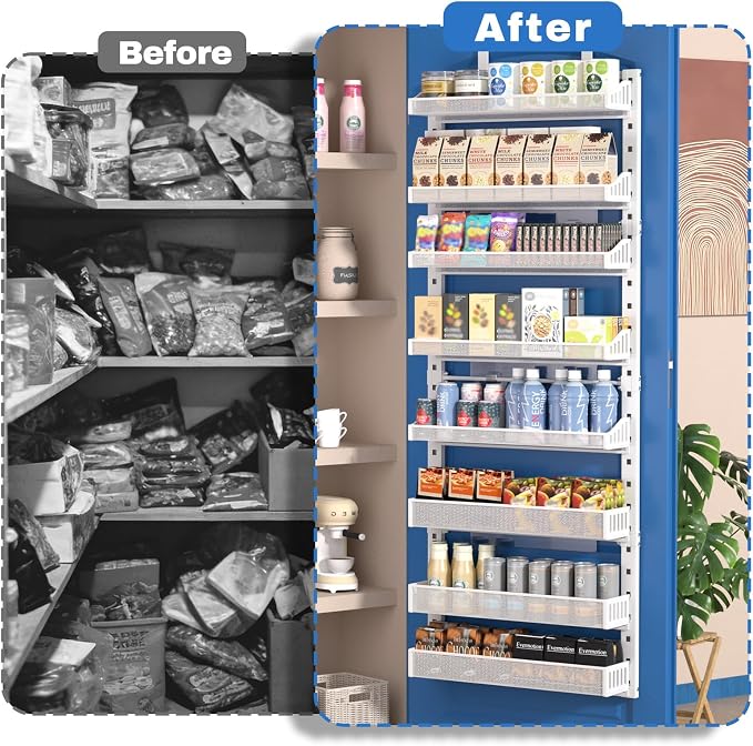 coobest 8-Tier Over the door Spice Rack Organizer, Large Heavy Duty Metal Wall - Image 8