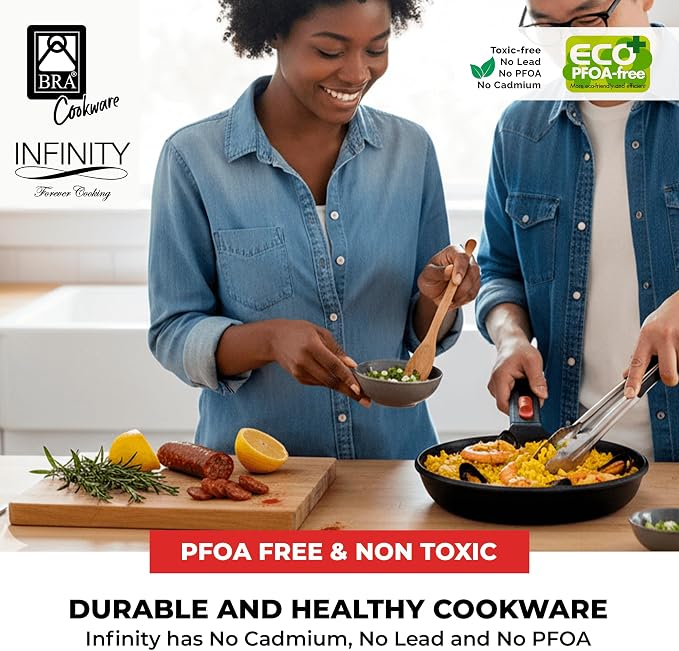 BRA COOKWARE Infinity Nonstick Frying Pan | 10.2-Inch Cast Aluminum Skillet | - Image 8