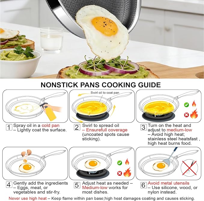 Non Stick Frying Pans, 12-inch - Image 4