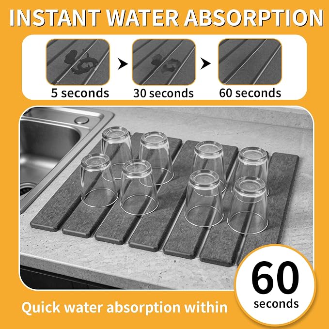 Stone Dish Drying Mat for Kitchen Counter - Image 2