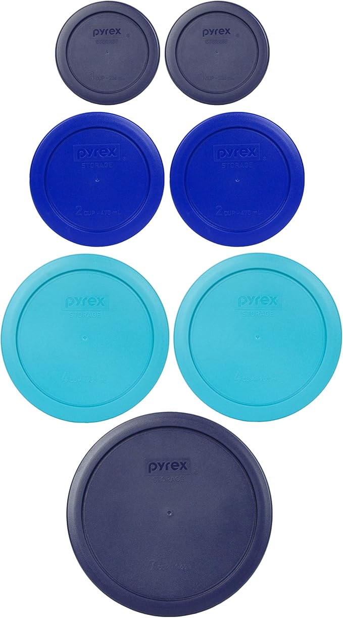 Pyrex 7 Lid Oceanic Shades Bundle by Pyrex