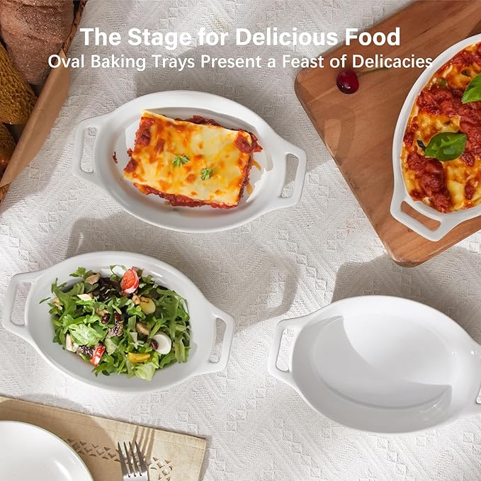 ONEMORE Oval Au Gratin Baking Dish, 20 oz Small Casserole Dishes - Image 5