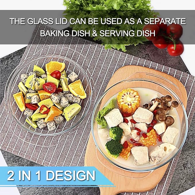Round Tempered Glass Casserole Dish - Image 5