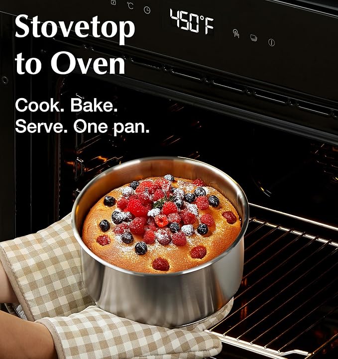 KOCH SYSTEME CS Stainless Steel Saucepan Set 1.5QT & 2QT & 3QT, Stainless Steel - Image 6