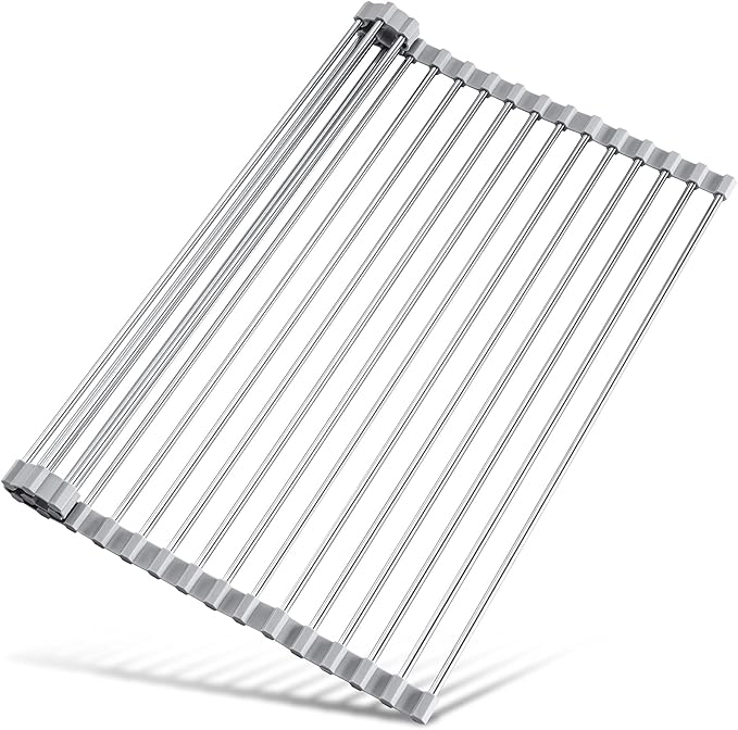 Tomorotec 17.7" x 12.5" Roll Up Dish Drying Rack Over Sink Drying Rack Sink by Tomorotec