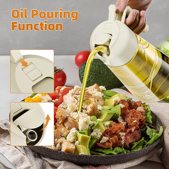 Marbrasse Oil Dispenser for Kitchen, 20 OZ /600ml Leakproof Glass Oil Bottle - Image 3