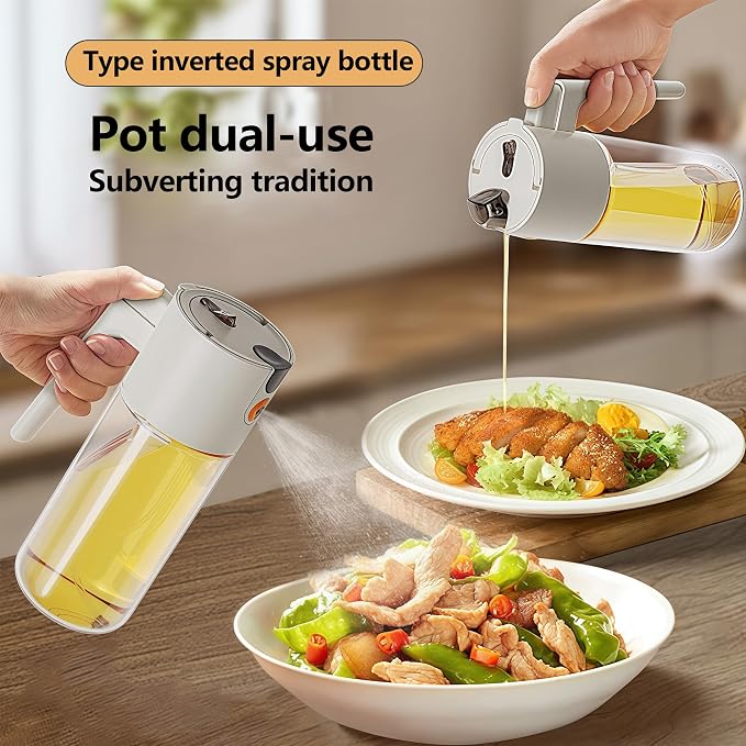 20.3oz/600ml Glass Material 2 in 1 Olive Oil Sprayer - Image 3