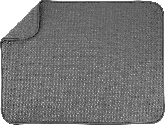 S&T INC. Dish Drying Mat XL, 18” x 24”, Absorbent Microfiber Kitchen Counter Mat by STINC