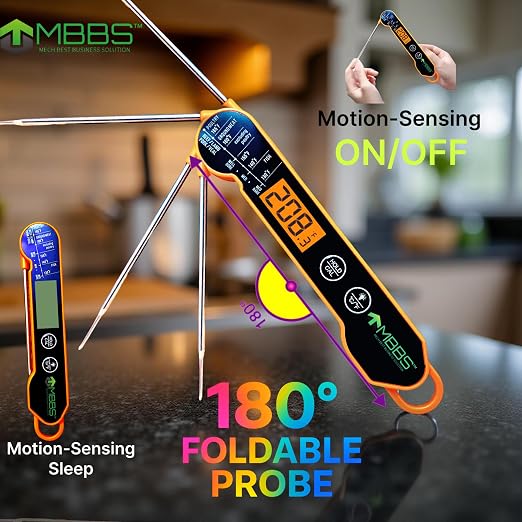 Instant Read Meat Thermometer for Cooking | Waterproof IP66 & Ultra Fast | - Image 8