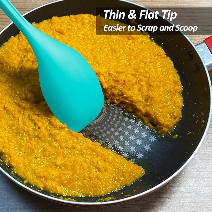 2 Pack Large Silicone Cooking Spoons set, Non-Stick Slotted/Solid Spoon set - Image 6