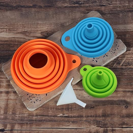KongNai 4 Sizes Kitchen Funnel Set, Food Grade Silicone Collapsible Funnel - Image 3
