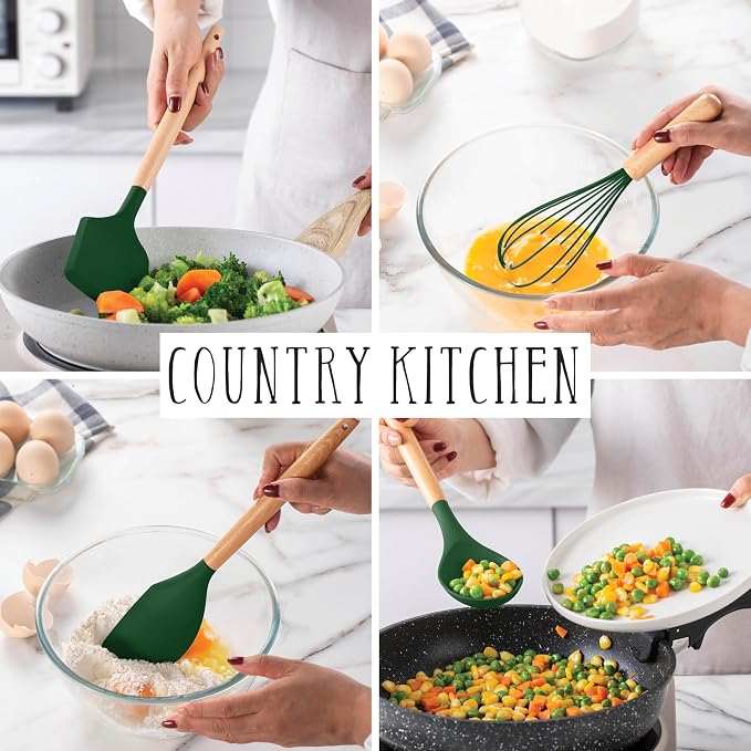 Country Kitchen Non Stick Silicone Utensil Set - Image 5