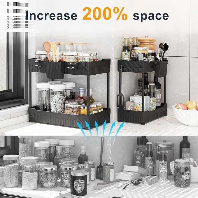 Sevenblue 2 Pack Under Sink Organizer, Under Bathroom Cabinet Organizer - Image 3