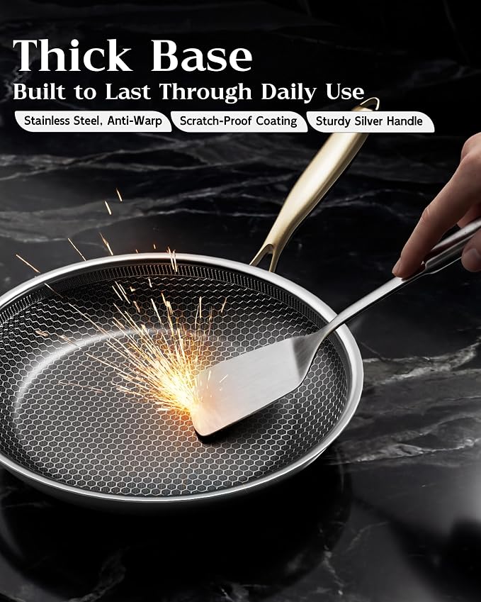 Honeycomb Stainless Steel Nonstick Frying Pan - Image 6