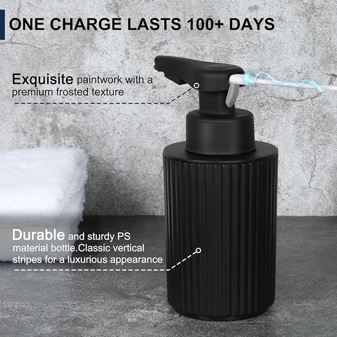 Automatic Soap Dispenser Liquid Touchless: 9oz Black Plastic - Image 4