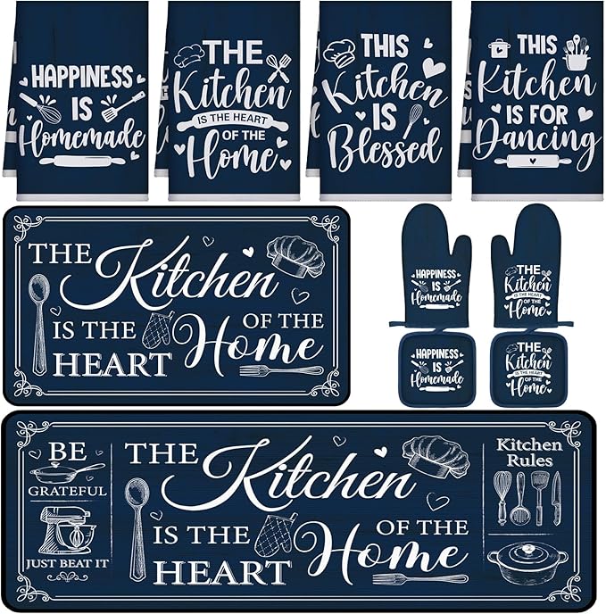 Fourluoo 10 Pcs Farmhouse Kitchen Decor and Accessories Set 4 Kitchen Towels 2 by Fourluoo