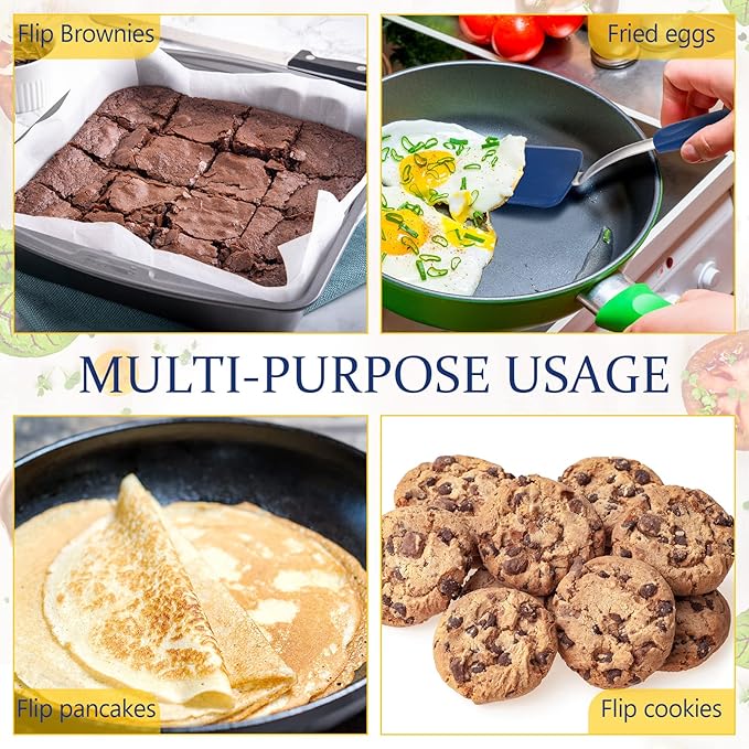 Silicone Cookie Spatula Turner 2 Pack Mini Brownie Spatula Flexible Kitchen - Image 6