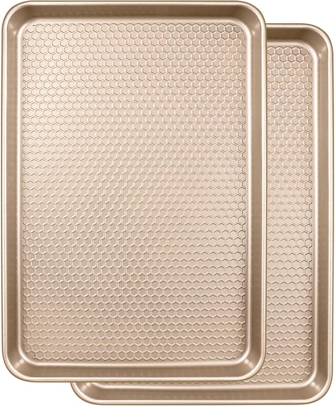Wildone Baking Sheet Pan Set, Honeycomb Embossed Nonstick Baking Sheet 15x10 In by Wildone