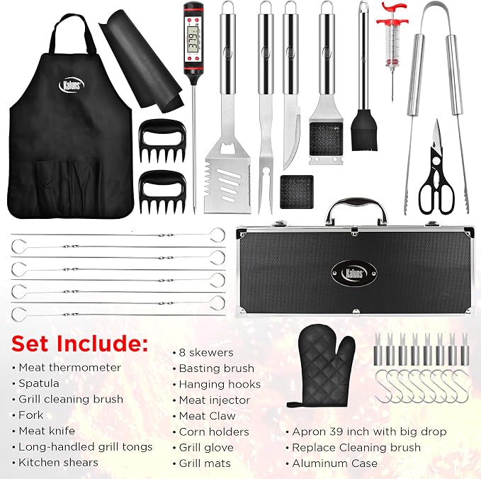 Kaluns BBQ Accessories, Complete Grill Set Dad Gifts - Image 7
