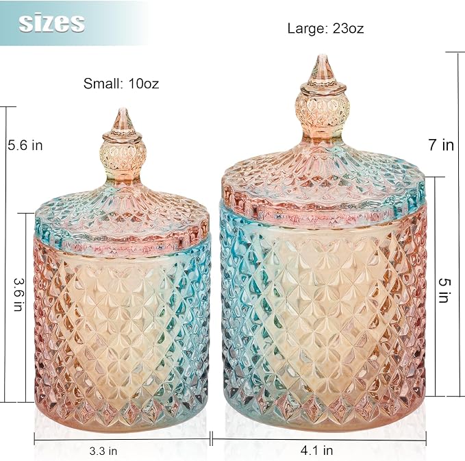 2 Pack Qtip Holder Glass Bathroom Accessories Vanity Organizers and Makeup - Image 3