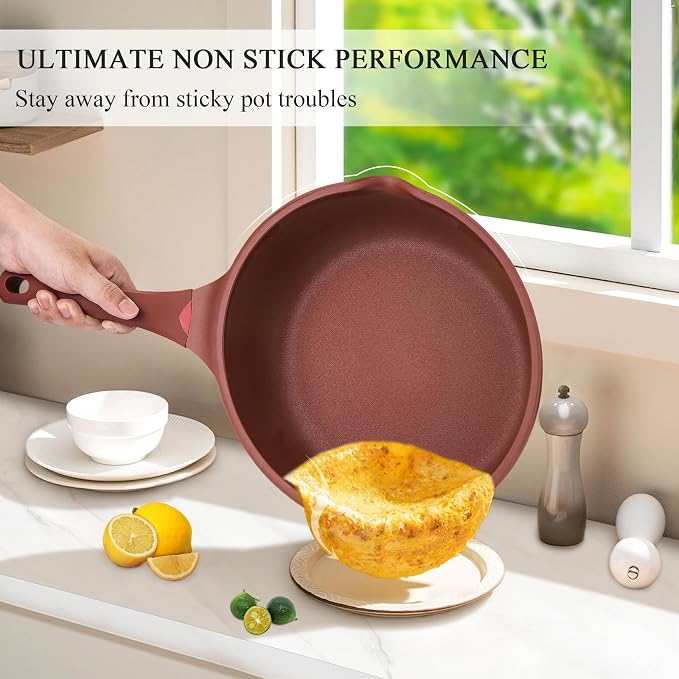 Vinchef Nonstick Toxin-Free Ceramic Cookware Deep Frying Pan Saute Pan - Image 3