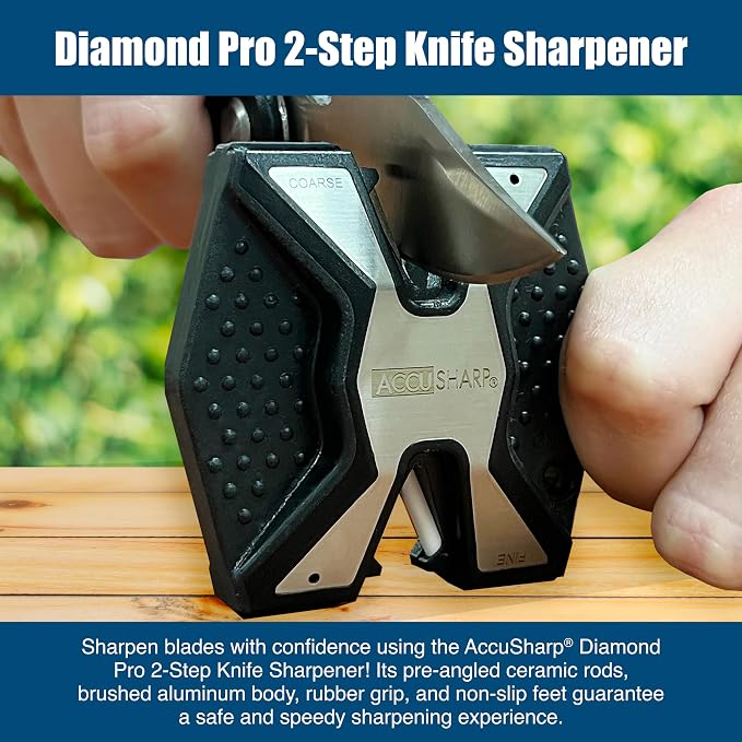 AccuSharp Diamond Pro 2-Step Knife Sharpener, Hones & Sharpens Blade’s Edge - Image 3