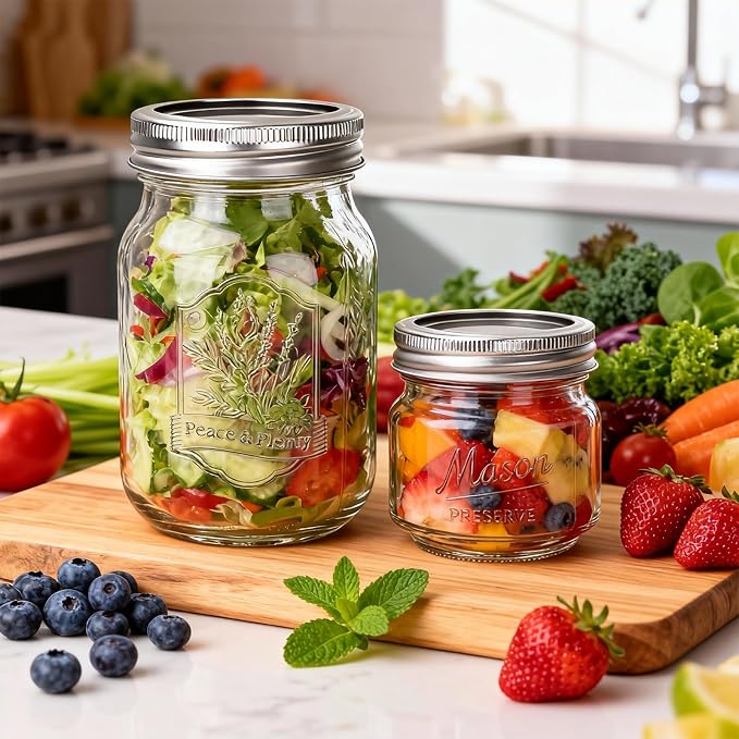 Eathtek 16 oz Glass Mason Jars - Image 5