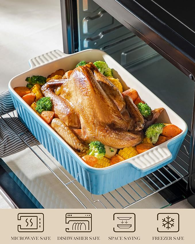 MALACASA 4.4 QT Baking Dish, 9x13 Large Casserole Dish - Image 4