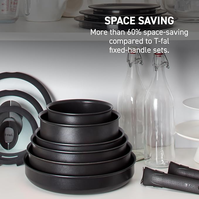 T-fal Ingenio Nonstick Cookware Set, Oven Broiler Safe 500F, Pots and Pans - Image 4