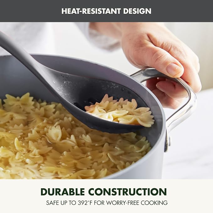GreenPan Silicone Slotted Spoon, Cooking Kitchen Utensil, Mixing Stirring - Image 6