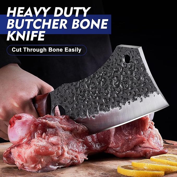 Topfeel 4PCS Meat Cleaver Set -Heavy Duty Bone Chopper & Meat Cleaver & Viking - Image 2