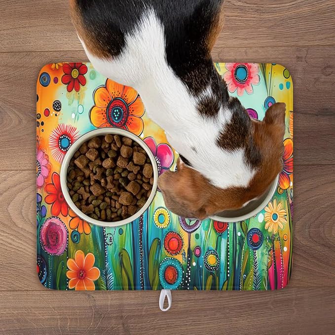 Abstract Colorful Floral Dish Drying Mat - Image 9