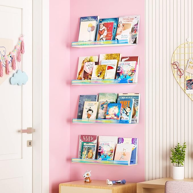 upsimples Acrylic Shelves for Wall Decor, Nail Polish, Wall Organizer for - Image 2