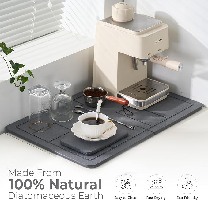 Large Stone Drying Mat for Kitchen Counter, Quick Dry Stone Dishes Mats - Image 6