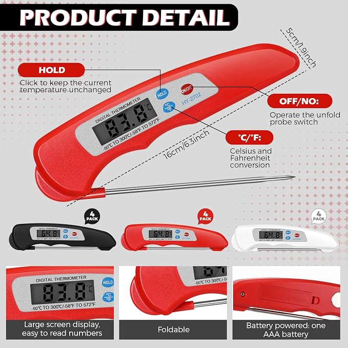Xuhal 12 Pcs Digital Meat Thermometer - Image 2