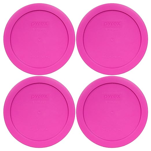 Pyrex 7201-PC 4 Cup Pink Food Storage Replacement Lids by Pyrex