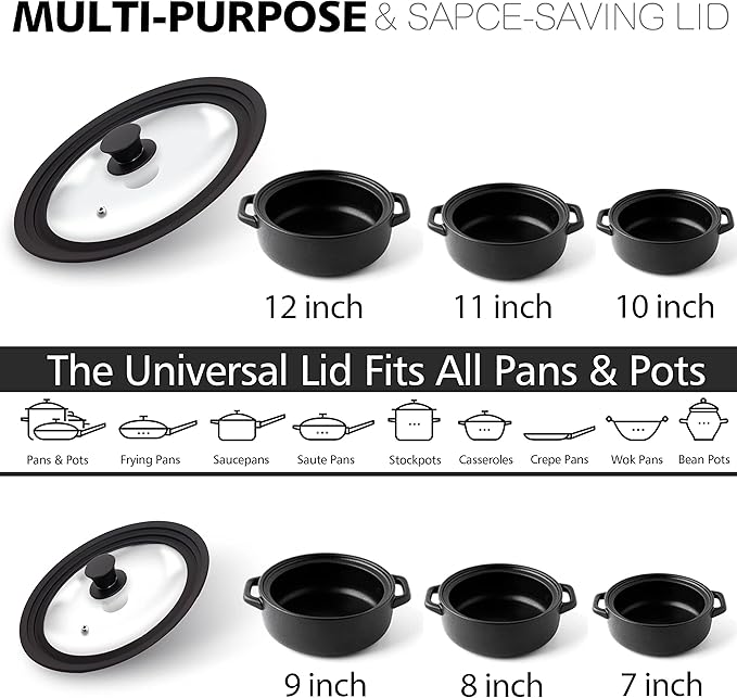 Anaeat Silicone Universal Lid for Pots, Pans and Skillets - Image 4